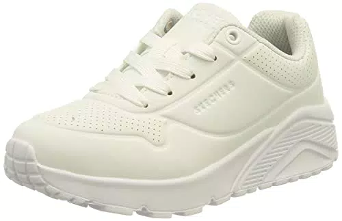 Skechers 403694L W Sneaker, White Synthetic Trim L