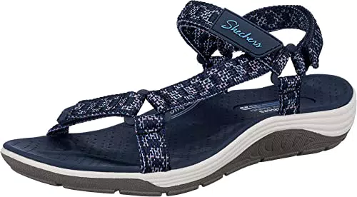 Skechers Damen Reggae Cup My Bestie Sandale, Navy Knit/TPU