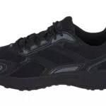 Skechers Herren GO Run CONSISTENT Sneaker, Black Leather Synthetic Charcoal Trim