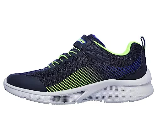 Skechers Jungen Microspec Texlor Sneaker, Gray Textile Black Textile Trim