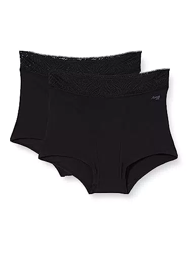 sloggi Damen Period Short Medium 2P Pants, Black