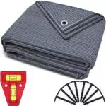 smartpeas Vorzeltteppich 250x300 cm - Camping Outdoor Teppich Blau/Grau - Camping Vorzeltteppich ist Aus Polyethylen Mit Edelstahl-Ösen Robust & Waschbar