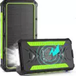 Solar Power Bank, Wireless Powerbank Solarzelle Externer Akku Wasserdichtes Outdoor
