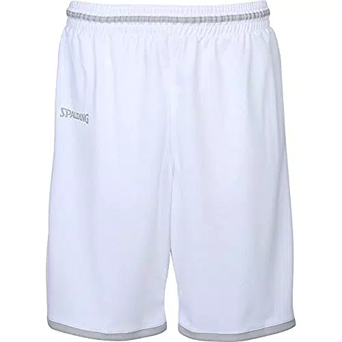 Spalding Herren Move Shorts, weiß/Silber grau, 128