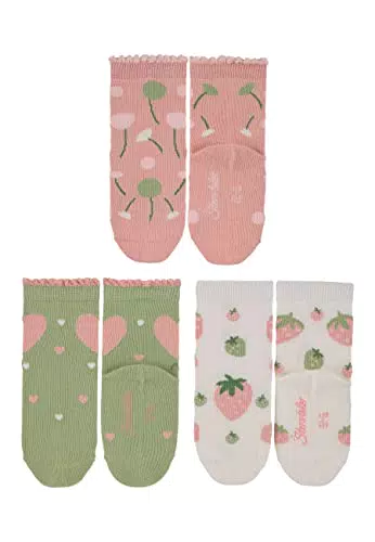 Sterntaler Baby-Mädchen 3er-Pack Blumen Söckchen, zartrosa