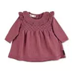Sterntaler Baby Mädchen Kleid Baby Strick GOTS Strick-Kleid Lochmuster Herz Kinderkleid - Langarm mit Knopfleiste und Rundhalsausschnitt - rosa