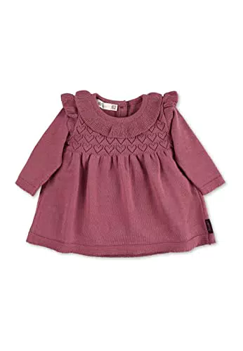Sterntaler Baby Mädchen Kleid Baby Strick GOTS Strick-Kleid Lochmuster Herz Kinderkleid - Langarm mit Knopfleiste und Rundhalsausschnitt - rosa