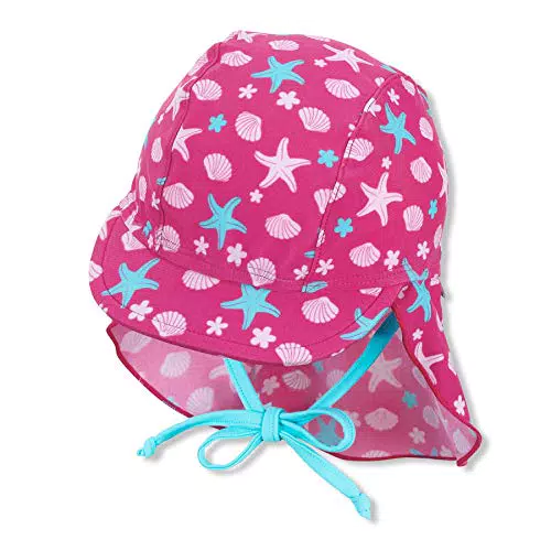 Sterntaler Baby - Mädchen Schirmmütze mit Nackenschutz Sealife Sonnenhut