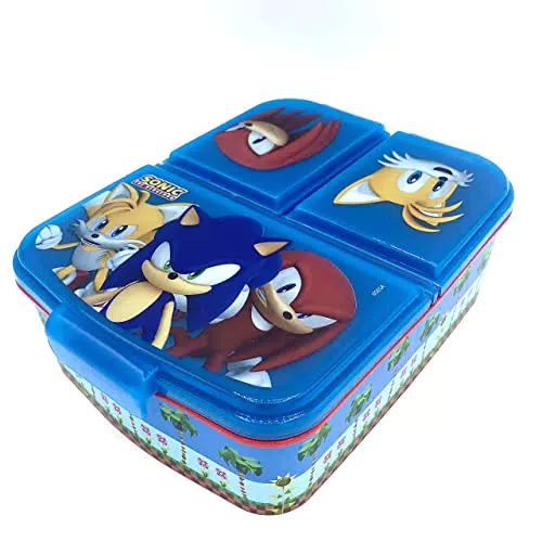 Stor - Sonic Sandwich Box - Sonic Cartoon Lunchbox für Kinder - Lunch- und Snackbox für die Schule - 1 Fach 18x5x13 CM - 150 GR