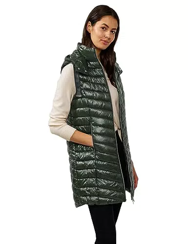 STREET ONE Damen A220196 Steppweste Lang, Verdant Green