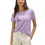 STREET ONE Damen A320450 Kurzarmshirt Bedruckt, Soft Pure Lilac