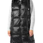 Sublevel Damen Lange Winter Steppweste Oversized ärmellos black