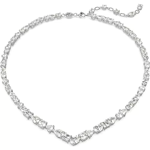 Swarovski Mesmera Halskette, Rhodinierte Damenhalskette mit Strahlenden Swarovski Kristallen