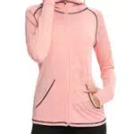 Sykooria Damen Sweatjacke Langarm Trainingsjacke Laufjacke Hoodie Leichte Atmungsaktiv Sportjacke voll Zip Kapuzenjacke mit Daumenloch und Seitentasche Fitness