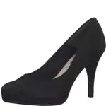 Tamaris Damen Pumps Textil Vegan Trichterabsatz; BLACK SUEDE/schwarz;