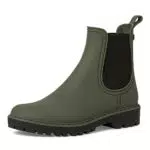 Tamaris Damen Rubberboots Vegan Blockabsatz; OLIVE/grün;