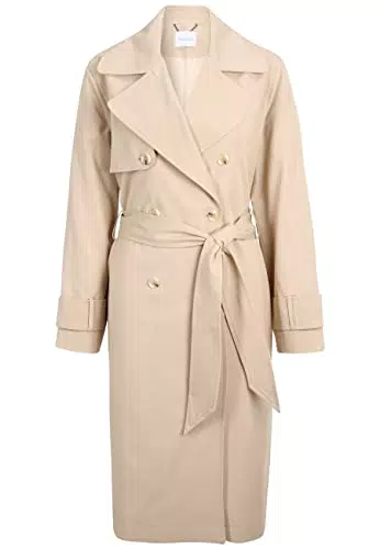 Tamaris Damen Karierter Trenchcoat ARNI Grau 42