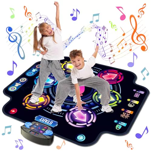 Tanzmatte für Kinder, einzigartiges elektronisches Tanzpad mit 6 Tasten und Bluetooth-9-Stufen