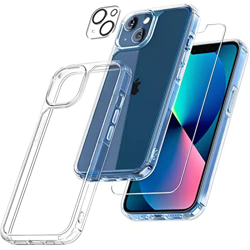 TAURI mit 2 x Gehärteter Glas Displayschutzfolie + 2 x Kameraobjektivschutz