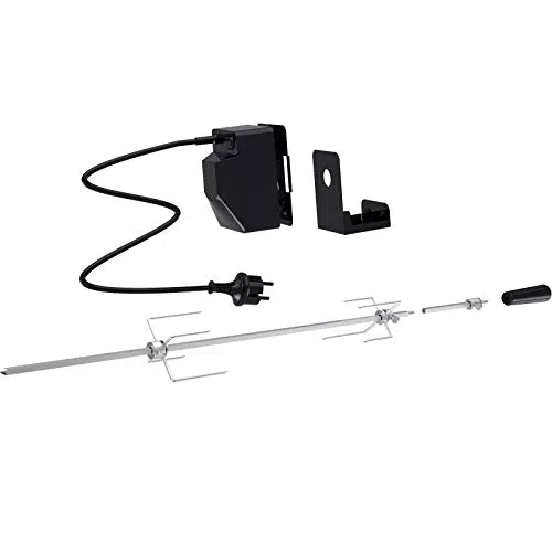tepro Universal Grillspieß-Set für Netzbetrieb aus Edelstahl mit 2 Fleischklammern