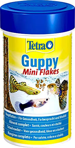 Tetra Guppy Mini Flakes Fischfutter - ausgewogenes, nährstoffreiches Flockenfutter für Guppies