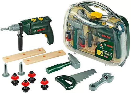 Theo Klein 8416 Bosch Werkzeugkoffer, groß, 16-teiliges Werkzeug-Set