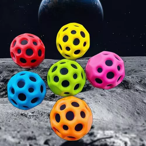 Thirrni Astro Jump Ball 6 Stück, Moon Ball 7cm, Hohe Sprünge Gummiball Space Ball Moonball