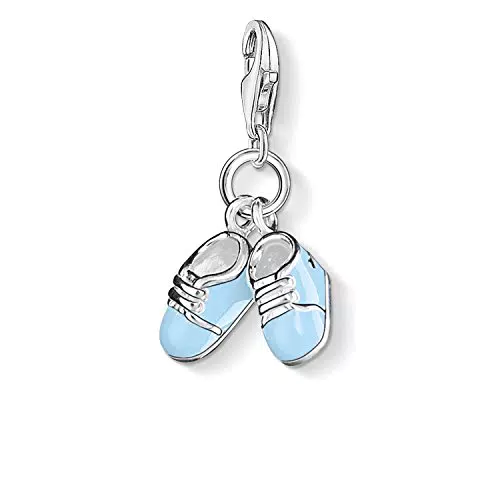Thomas Sabo Damen Charm-Anhänger Babyschuhe Blau Geburt Charm Club 925 Sterling Silber 0822-007-1