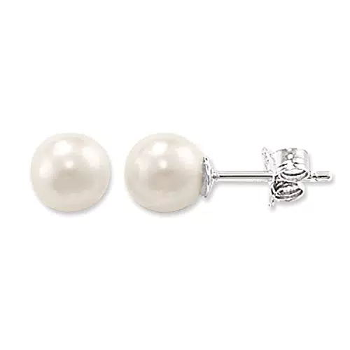 Thomas Sabo Damen Ohrringe Ohrstecker Süßwasserzuchtperle klein weiß 925 Sterling Silber H1430-028-14
