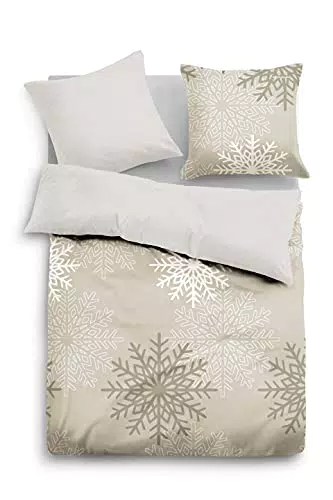 TOM TAILOR 0847643 Bettwäsche Garnitur mit Kopfkissenbezug Melange-Flanell 1x 155x220 cm + 1x 80x80 cm