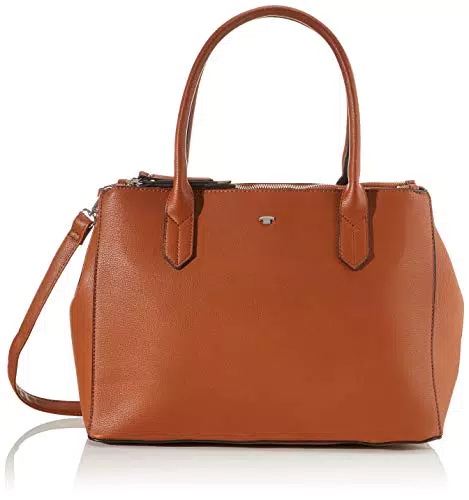 TOM TAILOR bags Roma Damen Shopper Umhängetasche Reißverschluss Mittelgroß Braun