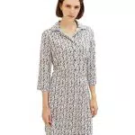 TOM TAILOR Damen 1037917 Jerseykleid mit Muster, 33766-grey floral Design
