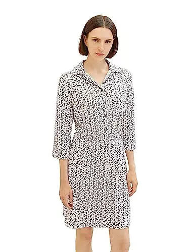 TOM TAILOR Damen 1037917 Jerseykleid mit Muster, 33766-grey floral Design