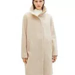 TOM TAILOR Damen 1038678 Mantel mit Stehkragen, 33755-bisque Melange