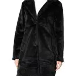 TOM TAILOR Damen Mantel in Felloptik 1033699, 14482 - Deep Black