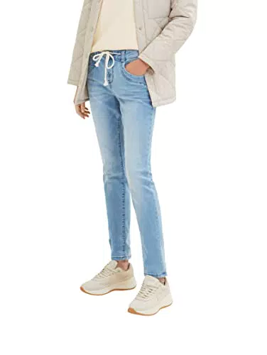 TOM TAILOR Damen Tapered Relaxed Jeans mit Kordelzug