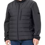 TOM TAILOR Denim Herren Hybrid Steppjacke 1031781, 29476 - Coal Grey