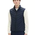 TOM TAILOR Herren 1036072 Lightweight Steppweste mit Stehkragen aus recyceltem Polyester