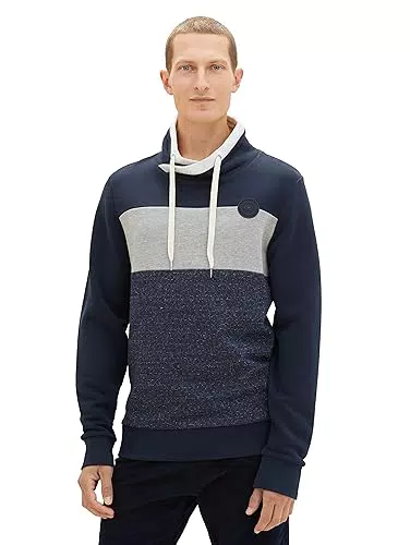 TOM TAILOR Herren 1037761 Colorblock Snood Sweatshirt