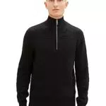 TOM TAILOR Herren 1038315 Strukturierter Strick-Pullover mit Troyer-Kragen
