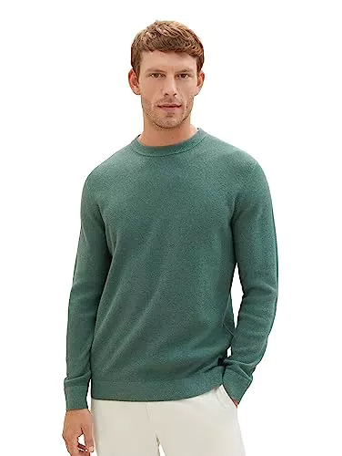 TOM TAILOR Herren 1038612 Basic Strickpullover aus Baumwolle