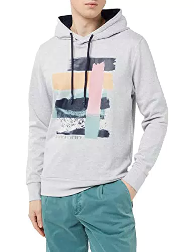 TOM TAILOR Herren Hoodie Sweatshirt mit Print 1035559
