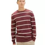 TOM TAILOR Herren Pullover mit Streifen aus Baumwolle