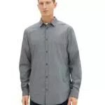 TOM TAILOR Herren Regular Fit Hemd mit Muster aus Baumwolle