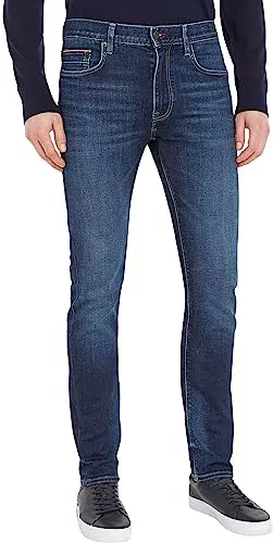 Tommy Hilfiger Herren Jeans Slim Indigo Stretch, Blau