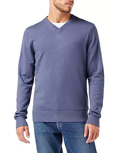 Tommy Hilfiger Herren PIMA ORG CTN Cashmere V Neck MW0MW28047 Pullover