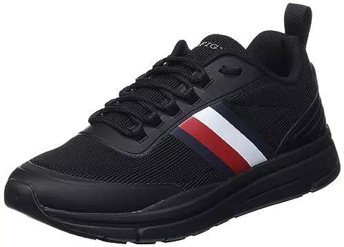 Tommy Hilfiger Herren Runner Sneaker Modern Runner Stripes Knit Sportschuhe