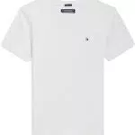 Tommy Hilfiger Jungen T-Shirt Kurzarm V-Ausschnitt, Weiß