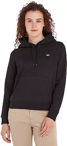 Tommy Jeans Damen Hoodie TJW Regular mit Kapuze, Schwarz
