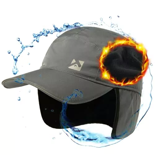 TOP-EX L/XL Herren Damen wasserdichte Winter-Baseballkappe mit Fleece-Ohrklappen Fallensteller-Hut für kaltes Wetter